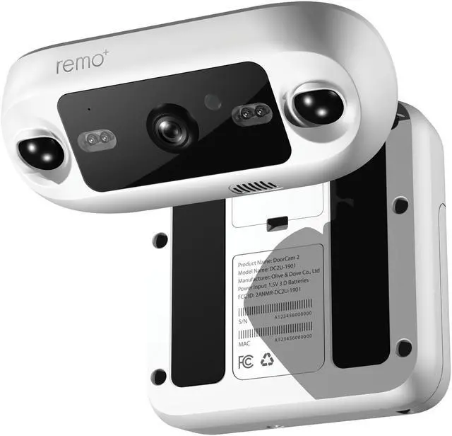Alt view image 6 of 17 - Remo+ DoorCam 2 Full HD Over-the-Door Smart Security Camera, White #DCM2M