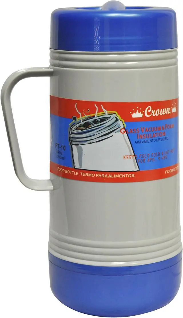 Alt view image 5 of 12 - Brentwood 1.0L Wide Mouth Mouth Glass Vacuum/Foam Insulated Food Thermos