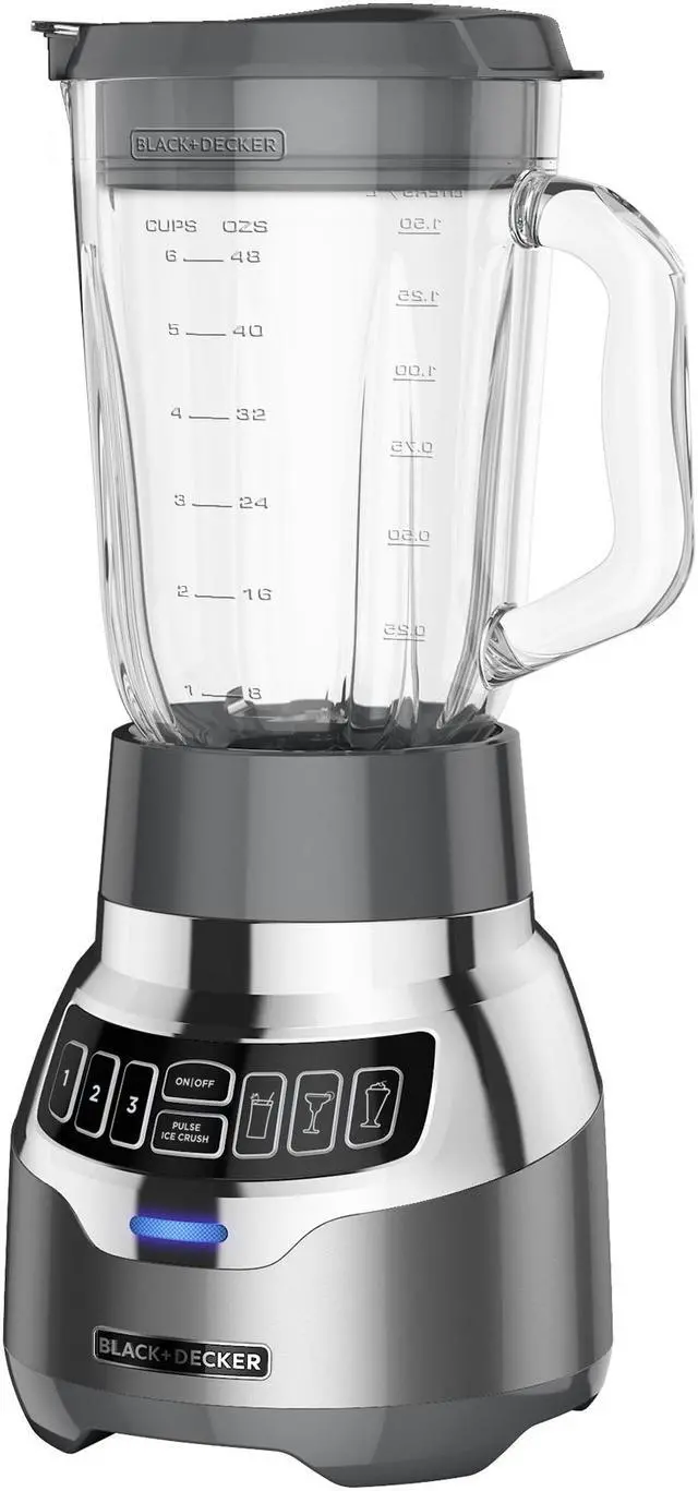 Alt view image 2 of 5 - BLACK+DECKER Power Crush 3-Speed Digital Blender with Quiet Technology, Silver BL1300DG-T