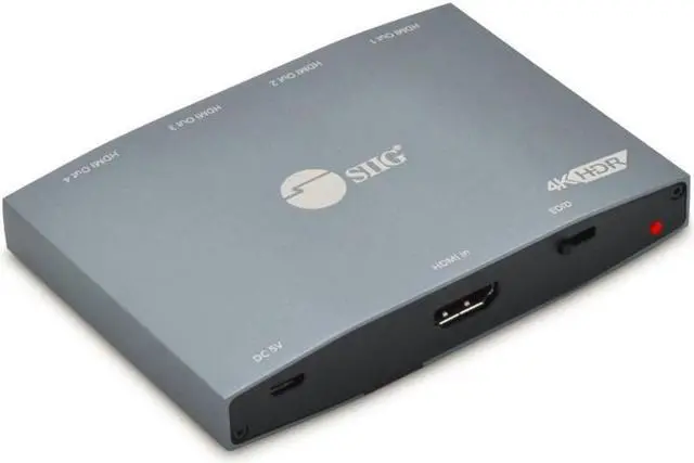 Alt view image 2 of 20 - SIIG 1x4 HDMI 2.0 4K HDR EDID Splitter CE-H26K11-S1