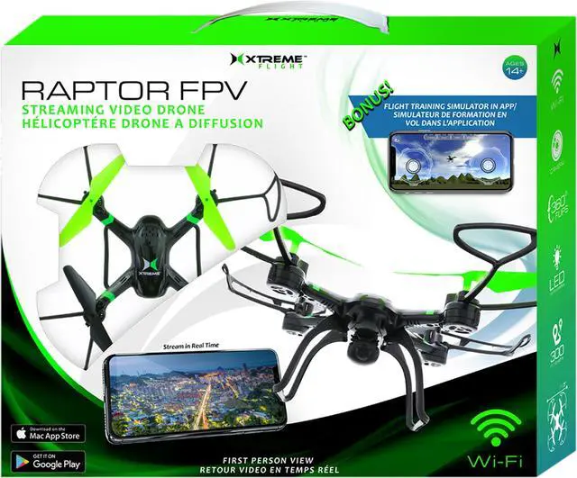 Alt view image 5 of 5 - Xtreme Wireless XDG6-1012-BLK Raptor FPV Streaming Video Drone