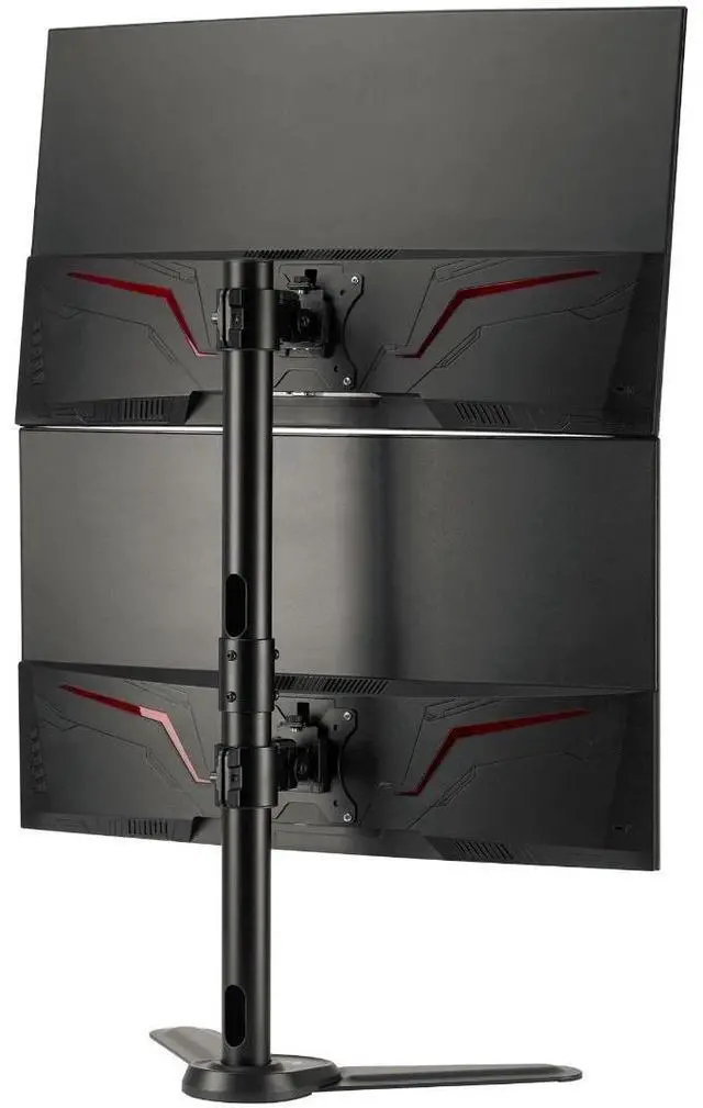 Alt view image 7 of 19 - Freestanding Adjusting Vertical Dual Monitor Steel Stand 17" to 32" - 75x75 100x100 VESA