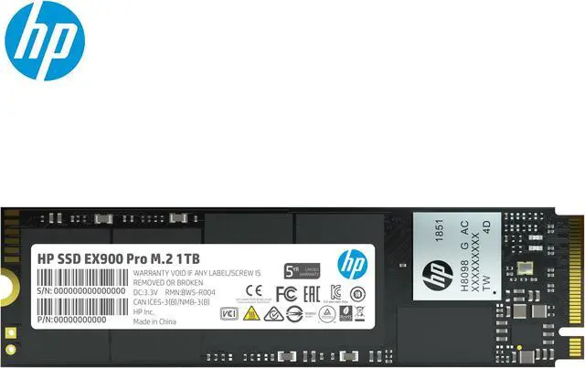Alt view image 9 of 10 - HP EX900 Pro NVMe M.2 SSD 1TB PCIe 3.0 2280 3D NAND Internal Solid State Hard Drive Disk 2250 MB/s for Laptop/Desktop PC - 9XL77AA#ABA