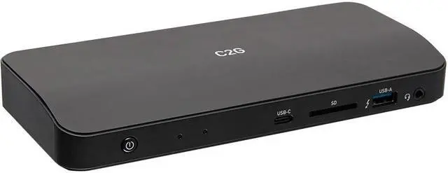 Alt view image 8 of 12 - C2G Thunderbolt 3 8K Docking Station - DP, Ethernet, USB, SD, 3.5mm, Power - for Notebook - 85 W - Thunderbolt 3 - Network (RJ-45) - DisplayPort - Audio Line Out - Wired