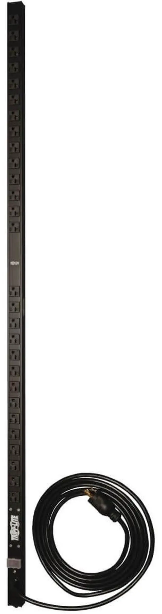 Alt view image 6 of 15 - Tripp Lite PDUV20-60 28-Outlet PDU - Basic - NEMA 5-20P, NEMA L5-20P - 28 x NEMA 5-15/20R - 120 V AC - 0U - Vertical - Rack-mountable