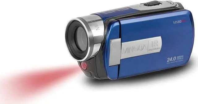 Alt view image 6 of 13 - Minolta MN80NV 1080p Full HD 24MP Digital IR Night Vision Camcorder, Blue