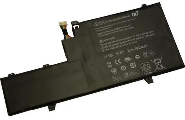 Alt view image 2 of 5 - BTI 4953 mAh 11.5 V DC Battery for Select HP Elitebook 1030 G2 Laptops OM03XLBTI