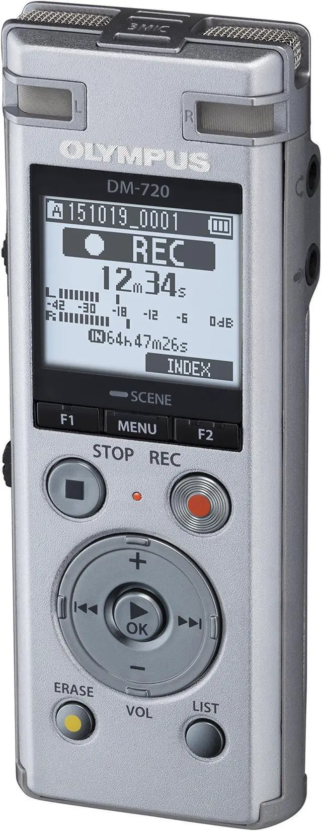 Alt view image 4 of 5 - Olympus DM-720 4GB Digital Voice Recorder