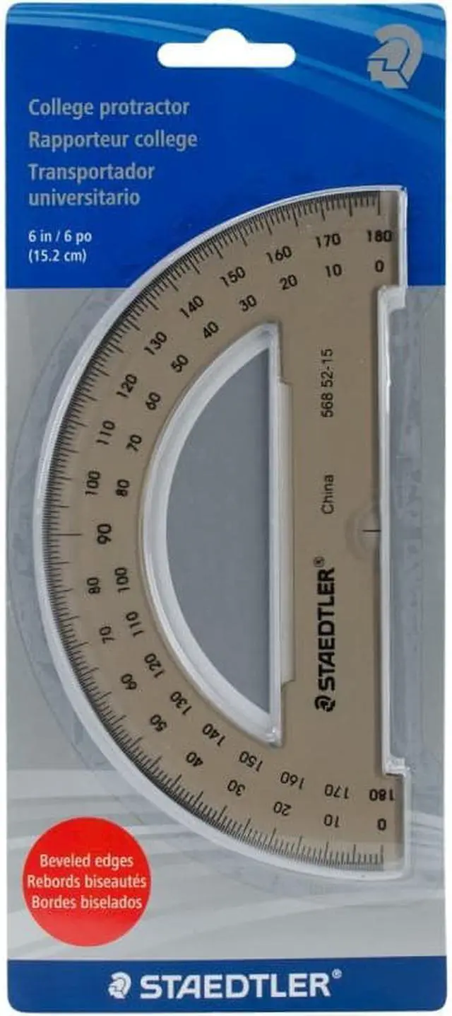 Alt view image 6 of 7 - 6" Protractor 180Degree Format Tinted Plastic
