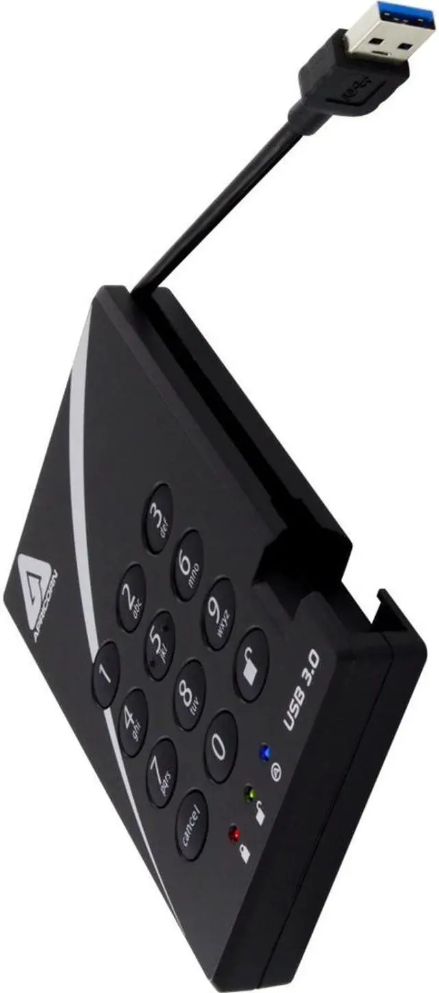 Alt view image 2 of 9 - Apricorn Aegis Padlock A25-3PL256-S8000 8 TB Solid State Drive External USB 3.0 A253PL256S8000