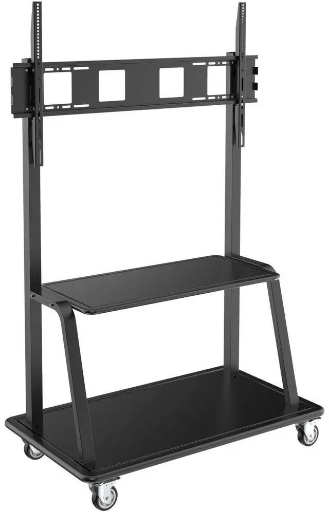 Alt view image 6 of 11 - Tripp Lite DMCS60105XXDD Heavy-Duty Rolling TV Cart - Up to 105" Screen Support - 330.69 lb Load Capacity - 2 x Shelf(ves) - 72.6" Height x 46.2" Width x 26.6" Depth - Floor - Powd