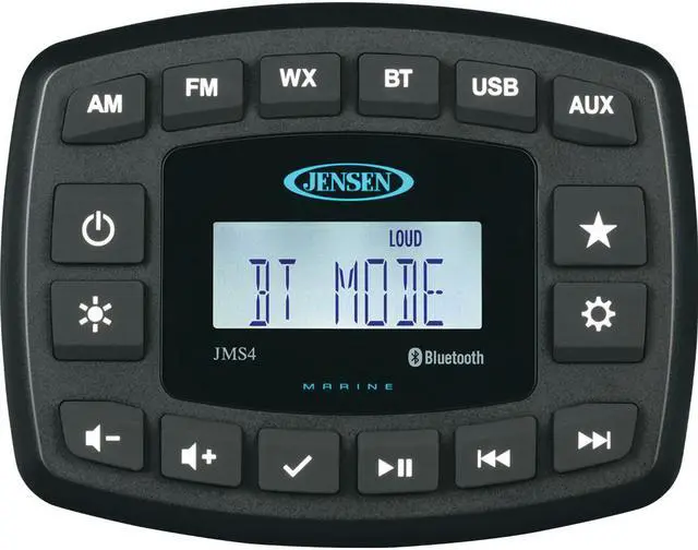 Main image of JENSEN 4" JMS4RTL Waterproof Bluetooth AM/FM/WB/USB Stereo - Black