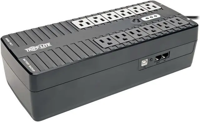 Alt view image 5 of 20 - tripp lite 900va ups desktop battery back up, 12 outlet, 480w 120v standby, ultra-compact, usb (internet900u)