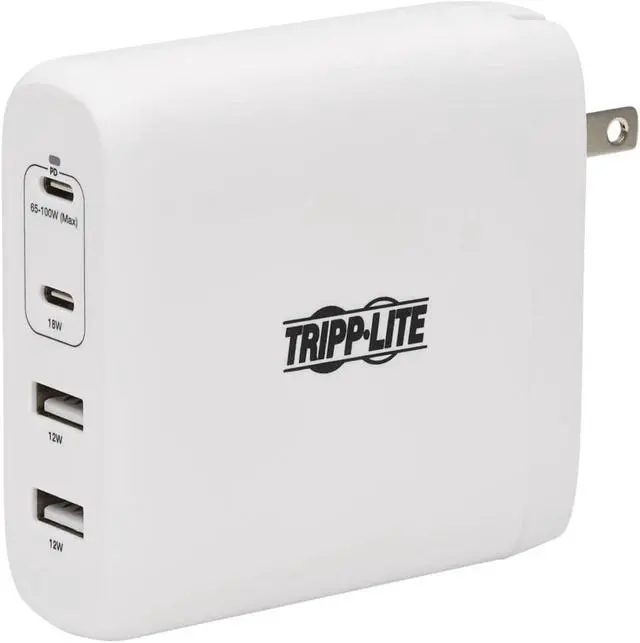 Alt view image 2 of 13 - Tripp Lite USB C Wall Charger 4Port Compact 100W PD3.0 White U280W04100C2G
