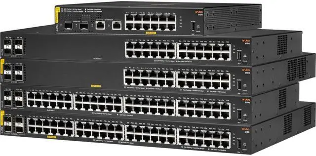 Alt view image 3 of 5 - Aruba 6100 Ethernet Switch - 12 Ports - Manageable - 2 Layer Supported - Modular - 139 W PoE Budget - Optical Fiber, Twisted Pair - PoE Ports - 1U High - Wall Mountable, Rack-mountable, Surface Mount