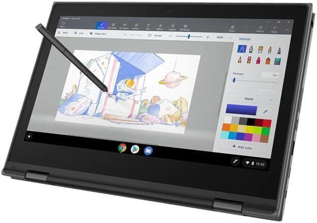 Alt view image 4 of 11 - Lenovo 500e Chromebook 2nd Gen 81MC004WUS 11.6" Touchscreen 2 in 1 Chromebook - HD - 1366 x 768 - Intel Celeron N4120 Quad-core (4 Core) 1.10 GHz - 4 GB RAM - 32 GB Flash Memory - Gray