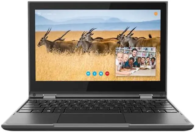 Alt view image 2 of 9 - Lenovo 300e 82GK001PUS 11.6" Touchscreen Laptop AMD 3015e 4GB 64GB eMMC W10P