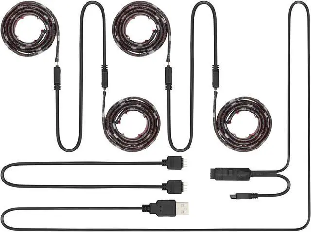 Alt view image 8 of 9 - QUAD STRIP Home Theater TV LED Backlight Kit - OTB04