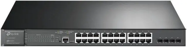 Alt view image 4 of 20 - TP-Link JetStream 28-Port Gigabit L2 Managed Switch with 24-Port PoE+ - 24 Ports - Manageable - 2 Layer Supported - Modular - 4 SFP Slots - 463.80 W Power Consumption - 384 W PoE Budget - Optical Fibe