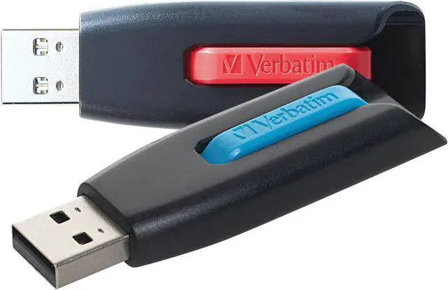 Alt view image 2 of 7 - Verbatim 64GB Store 'n' Go V3 USB 3.0 Flash Drive 2pk Red Blue 70899