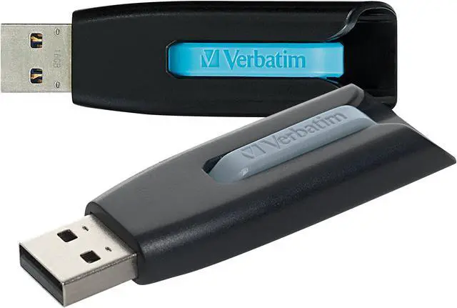 Alt view image 2 of 5 - Verbatim 128GB Store 'n' Go V3 USB 3.0 Flash Drive 2pk Blue Gray 70898