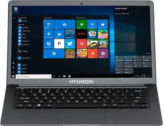 Alt view image 3 of 8 - Hyundai Laptop HyBook Intel Celeron N4020 4 GB LPDDR4 Memory 128 GB SSD Intel UHD Graphics 600 14.1" Non-Touch Screen Windows 10 in S mode HT14CCIC44EGH