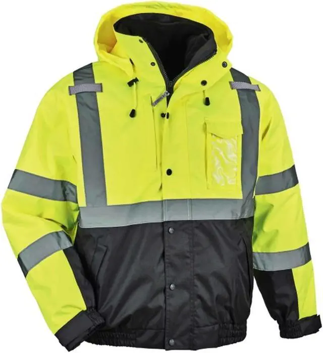 Alt view image 2 of 3 - 8381 Type R Class 3 Performance 3-in-1 Bomber Jacket Lime, Medium