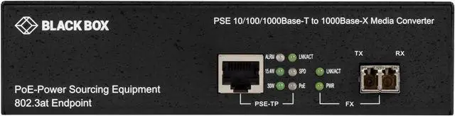 Alt view image 2 of 12 - Black Box 10/100/1000B-T PoE PSE To 1000B-X Media Converter