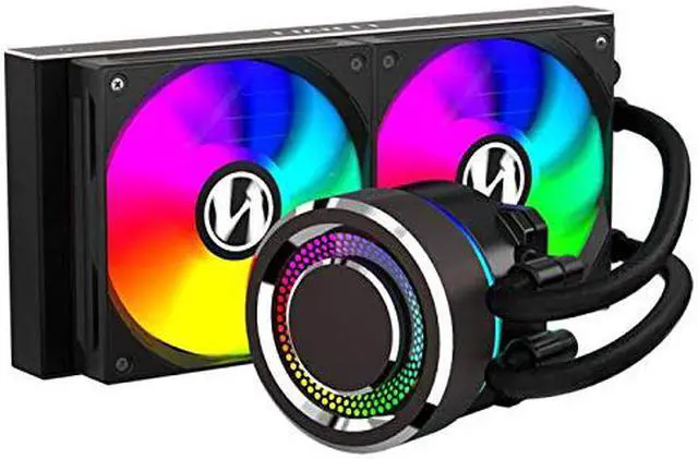 Alt view image 7 of 7 - LIAN LI GALAHAD AIO240 RGB BLACK, Dual 120mm Addressable RGB Fans AIO CPU Liquid Cooler, LGA1700 bracket Included
