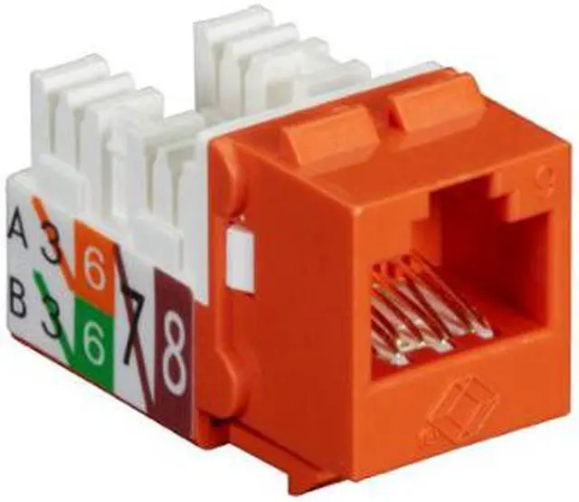 Alt view image 3 of 11 - GigaTrue2 CAT6 Jacks, Universal Wiring, Component Level, 25-Pack, Orange