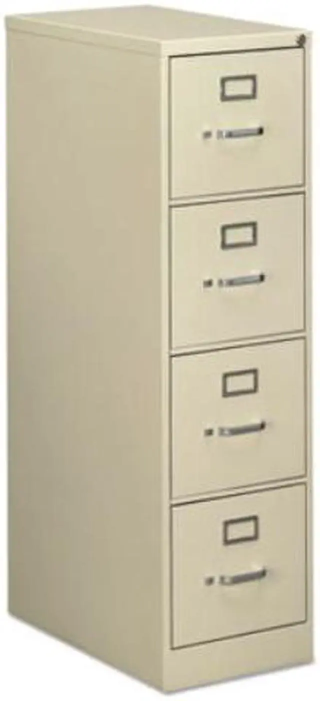 Alt view image 3 of 7 - Four-Drawer Economy Vertical File Cabinet, Letter, 15w x 25d x 52h, Putty