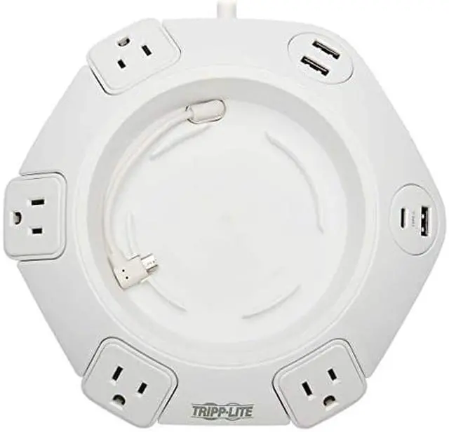 Alt view image 11 of 20 - Tripp Lite Conference Power Surge Protector TLP48USBCUFO - 4 NEMA 5-15R Outlets, USB-C & 3 USB-A Ports, Micro-USB, 8 ft. Cord