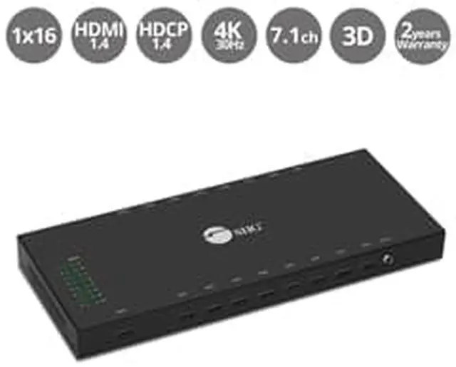 Alt view image 10 of 20 - siig 1x16 hdmi splitter  4k x 2k @30hz & 1080p, hdmi 1.4 deep color, 3d, plug & play, auto edid, 16port hdmi splitter 4k  ceh24q11s1