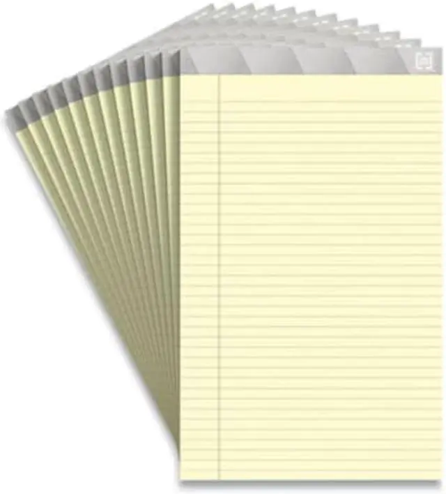 Alt view image 5 of 16 - TRU RED Notepads 8.5" x 14" Wide Ruled Canary 50 Sheets/Pad 12 Pads/Pack TR57371