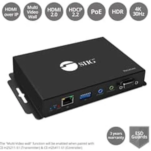 Alt view image 10 of 20 - SIIG HDMI 2.0 Video Wall Over IP Multicast System - Receiver