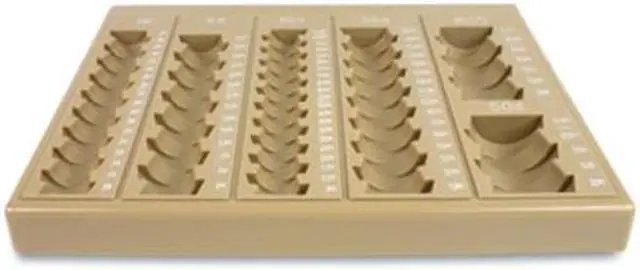 Alt view image 3 of 4 - PLASTIC COIN TRAY, 6 COMPARTMENTS, 7.75 X 10 X 1.5, TAN