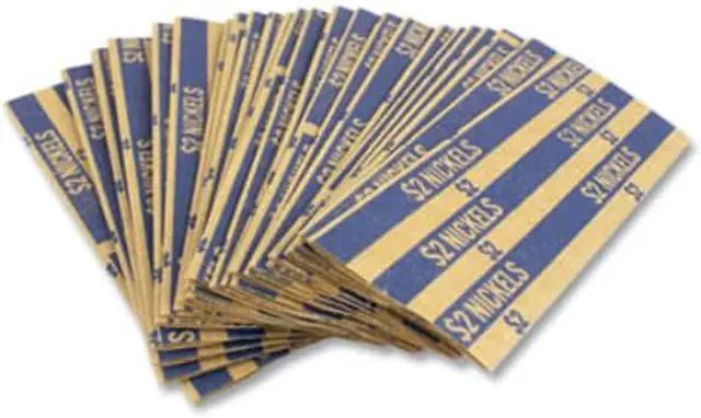 Alt view image 2 of 5 - FLAT TUBULAR COIN WRAP, NICKELS, $2.00, BLUE, 1,000/BOX