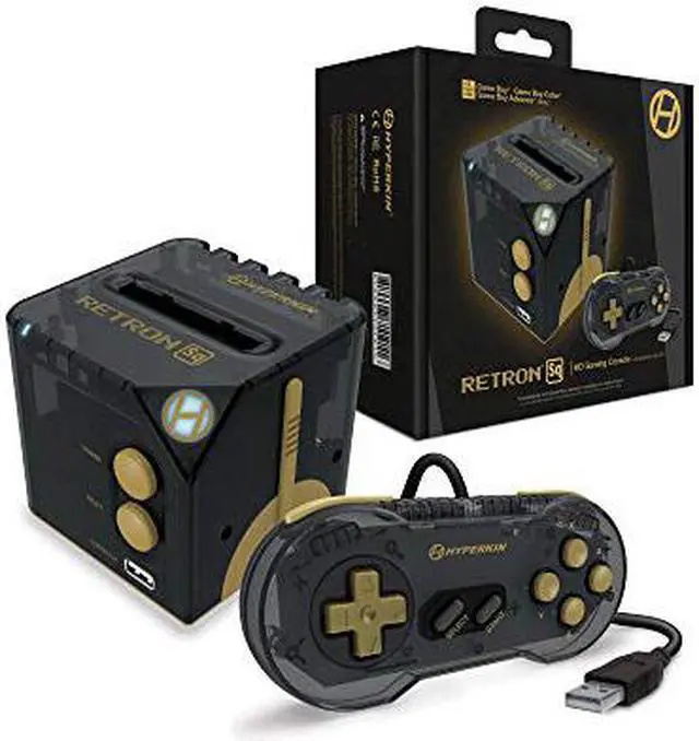 Alt view image 9 of 15 - Hyperkin RetroN Sq: HD Gaming Console for Game Boy/Color/ Game Boy Advance (Blackgold) - Game Boy Advance