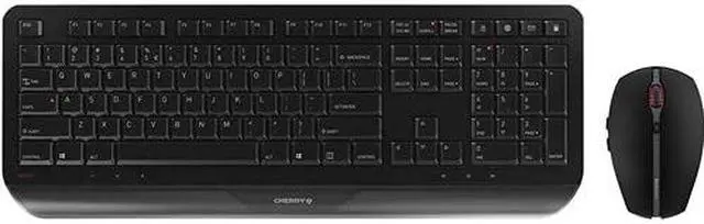 Alt view image 8 of 14 - CHERRY GENTIX DESKTOP Wireless Desktop - USB Wireless RF 104 Key - English (US) - Black - USB Wireless RF Mouse - Optical - 2000 dpi - 6 Button - Scroll Wheel - Black - Multimedia, Windows Key Lock, B