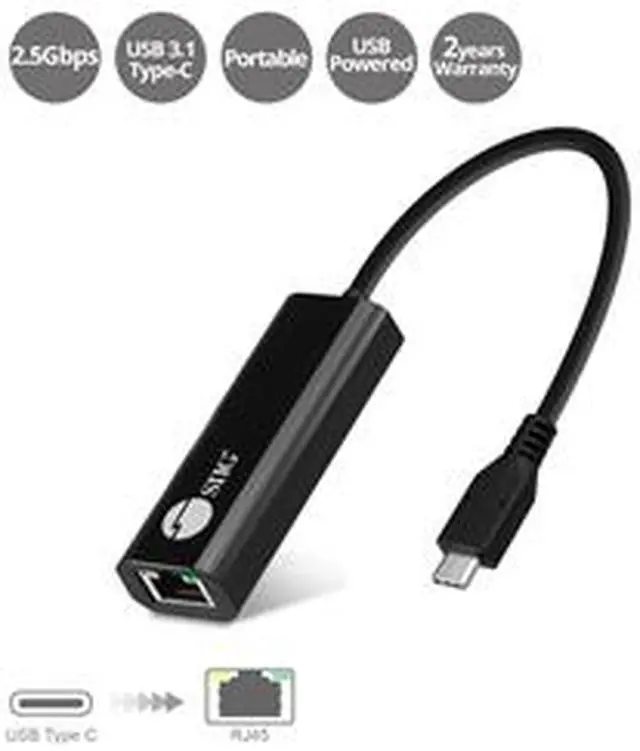 Alt view image 10 of 20 - SIIG Accessory JU-NE0A11-S1 USB-C to 2.5G Ethernet Adapter Brown Box