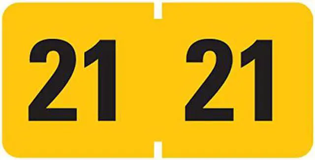 Alt view image 3 of 13 - Year 2021 End Tab Folder Labels, 1.5 x 0.75, Yellow/Black, 500 Labels/Roll 68321