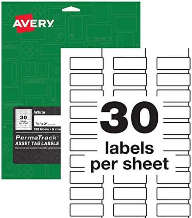 Alt view image 8 of 14 - Avery PermaTrack Durable White Asset Tag Labels, 3/4" x 2", 240 Asset Tags (61526)