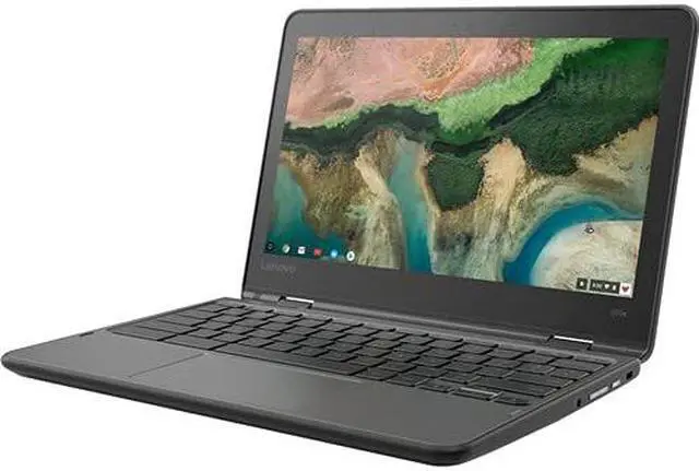 Alt view image 9 of 20 - Lenovo 300e Chromebook 2nd Gen 81MB004EUS 11.6" Touchscreen Rugged 2 in 1 Chromebook - HD - 1366 x 768 - Intel Celeron N4020 Dual-core (2 Core) 1.10 GHz - 4 GB RAM - 32 GB Flash Memory - Black -