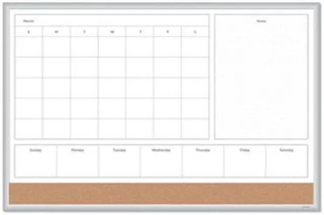Alt view image 10 of 20 - U Brands 4N1 Magnetic Dry Erase Combo Board 36 x 24 White/Natural 3891U00-01