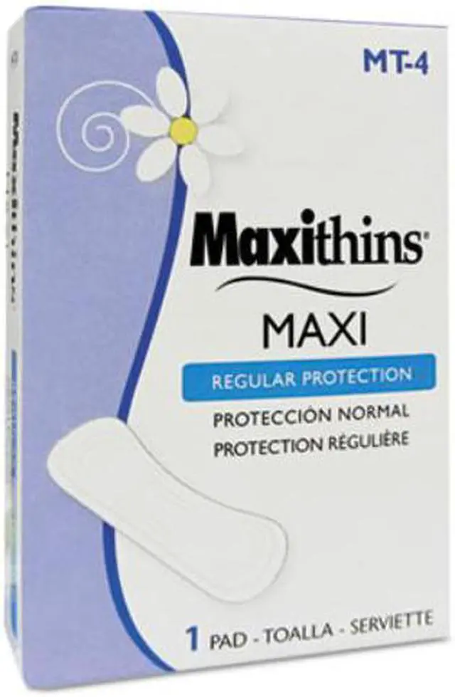 Alt view image 4 of 4 - Hospeco Maxithins Vended Sanitary Napkins #4 250 Individually Boxed Napkins/Carton MT4