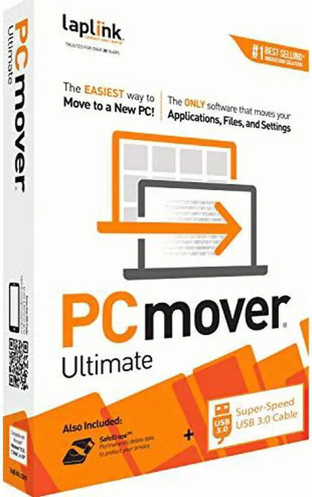 Alt view image 8 of 13 - Laplink PCmover Ultimate 11 | Moves your Applications, Files and Settings from an Old PC to a New PC | Includes SuperSpeed USB 3.0 Cable | 1 Use