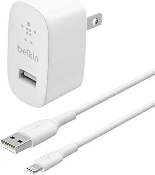 Alt view image 8 of 16 - BELKIN WCD001dq1MWH White BOOST CHARGE Dual USB-A Wall Charger 24W + Lightning to USB-A Cable