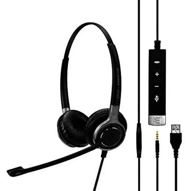 Alt view image 5 of 20 - EPOS Sennheiser SC 665 USB (1000645) - Double-Sided Business Headset | UC Optimized and Skype for Business Certified | For Mobile Phone, Tablet, Softphone, and PC (Black)