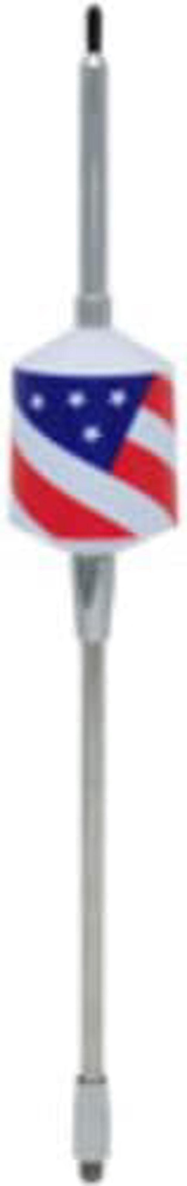 Alt view image 3 of 3 - Wilson Antennas 305FLAG T2000 Series Mobile CB Trucker Antenna with 10" Shaft, White w/US Flag