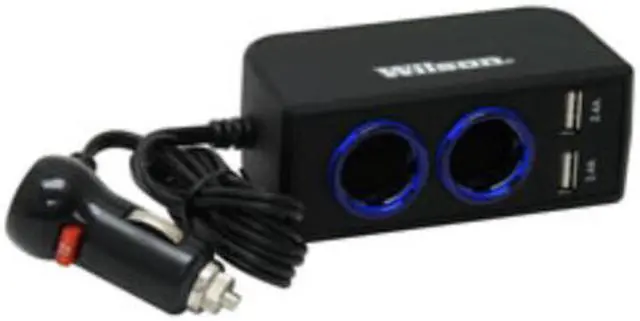 Alt view image 3 of 7 - Wilson Antennas 12-Volt Dual 2.4A USB Adapter with 3' Cord 12-Volt Adapters